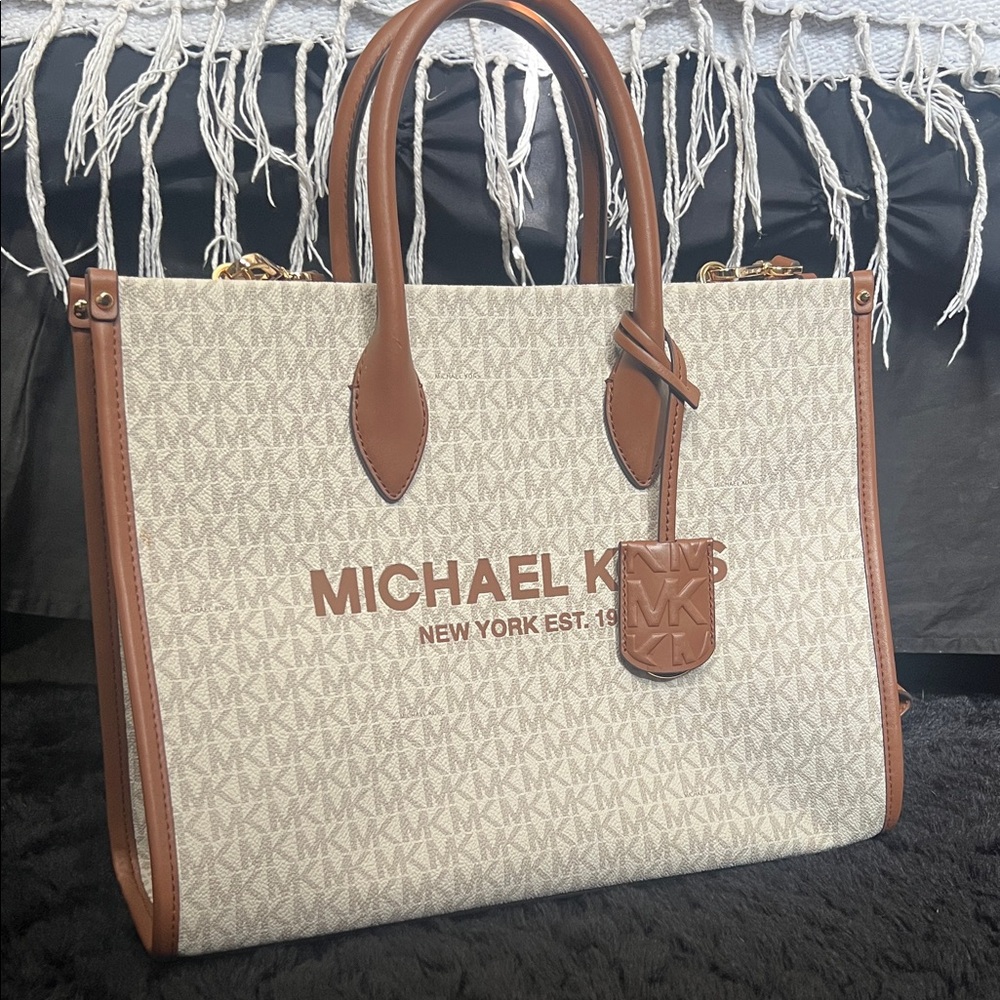 Michael Kors Cream and Brown Tote